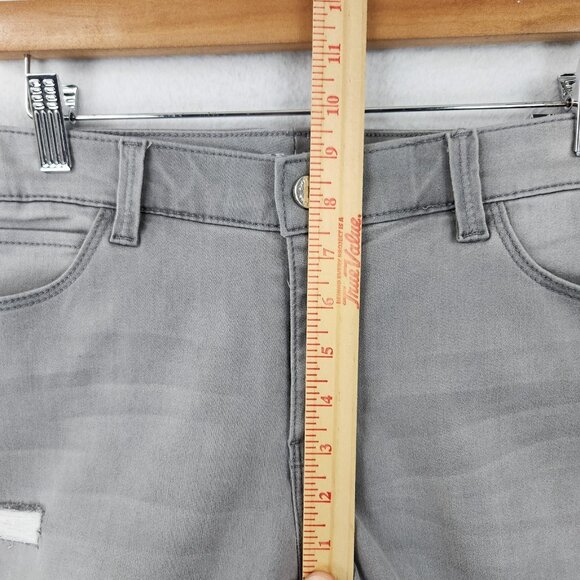 WHBM Jeans Womens 10 Gray Skinny Mid Rise Ankle Distressed Stretch Denim NEW - Picture 4 of 13